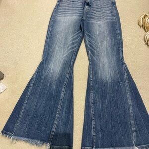 KanCan Semi- Distressed Ultra High Rise Flare Jeans